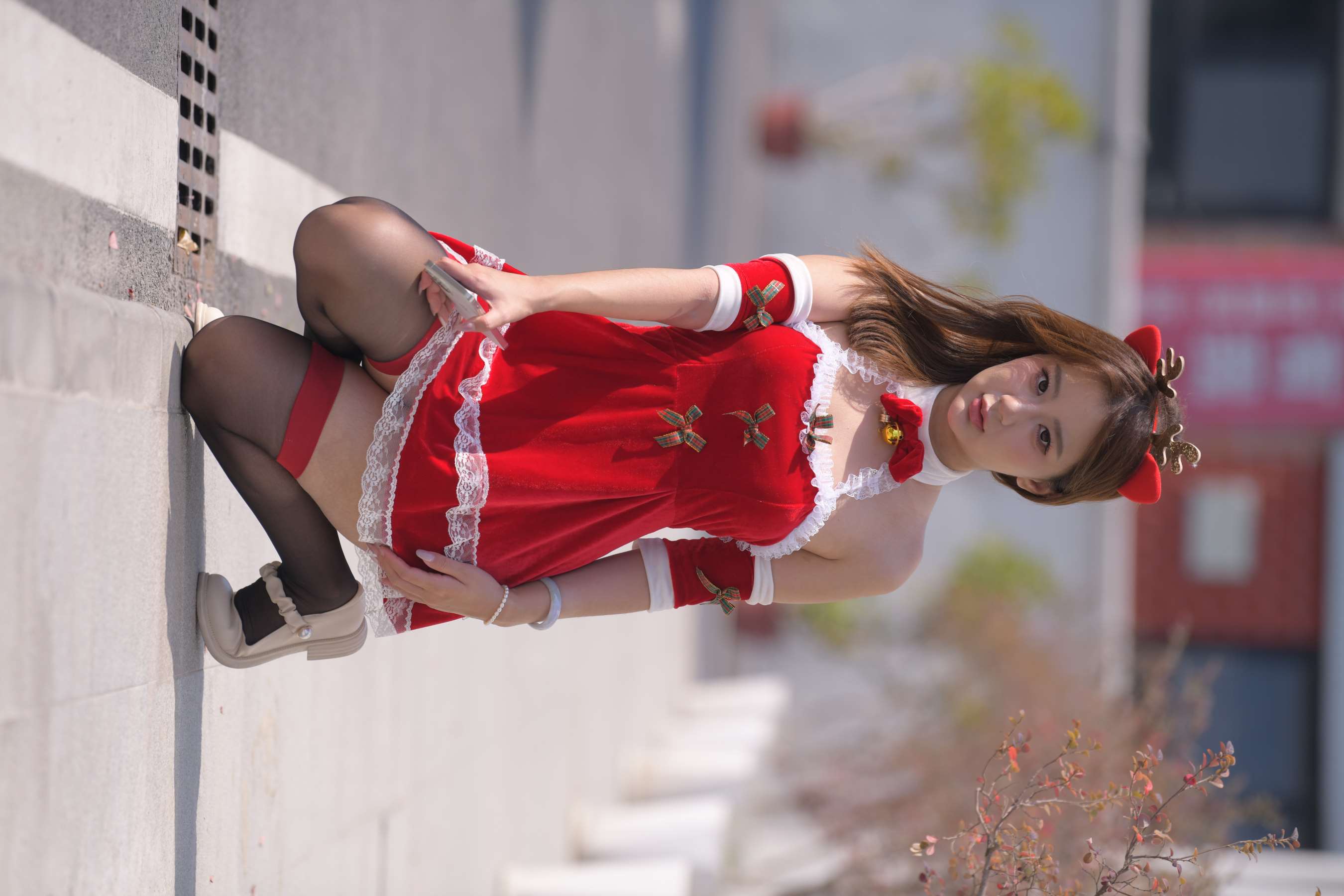 《圣诞美眉-黑丝足》作品图