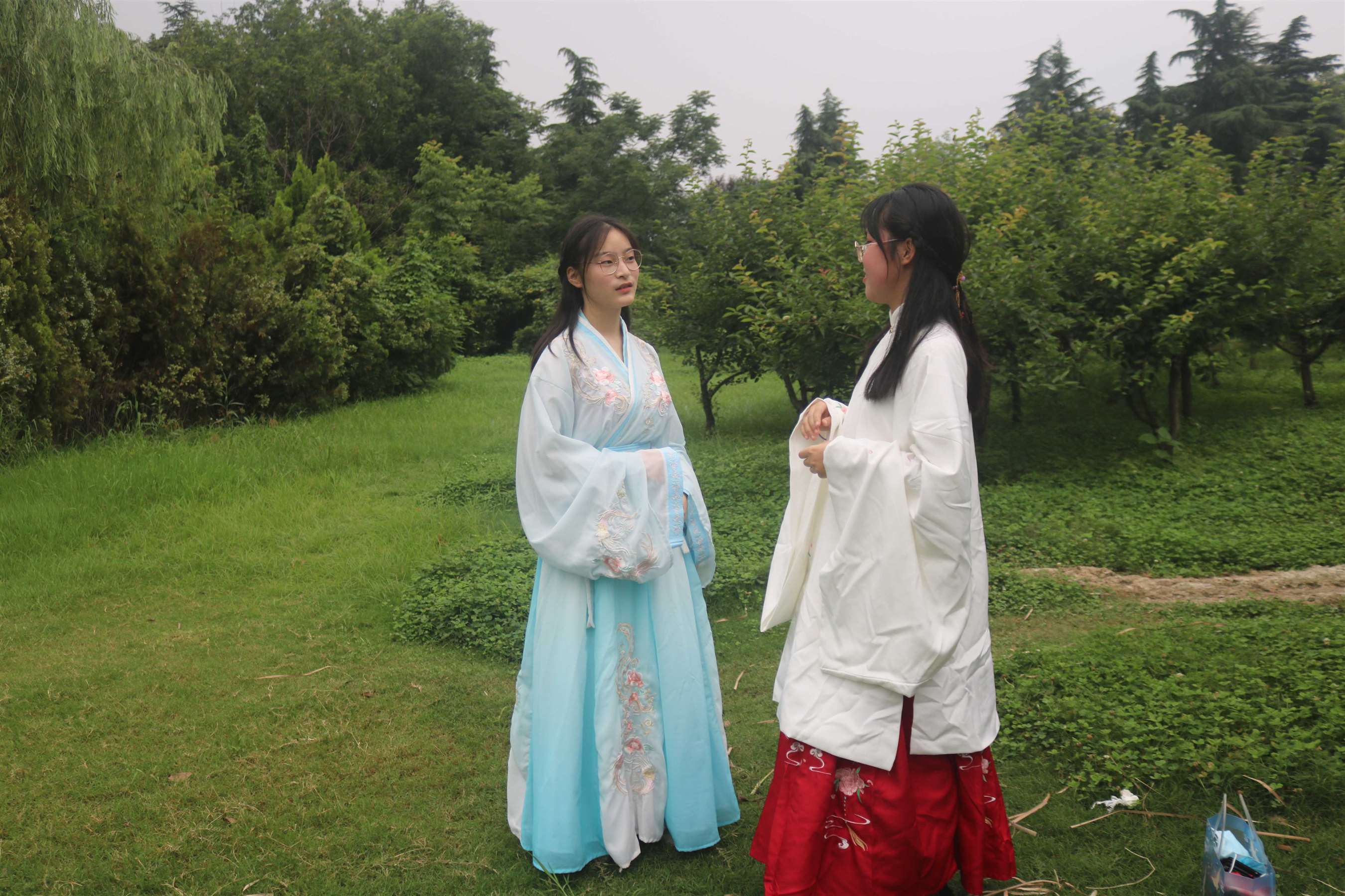 《闺蜜俩汉服秀足》作品图