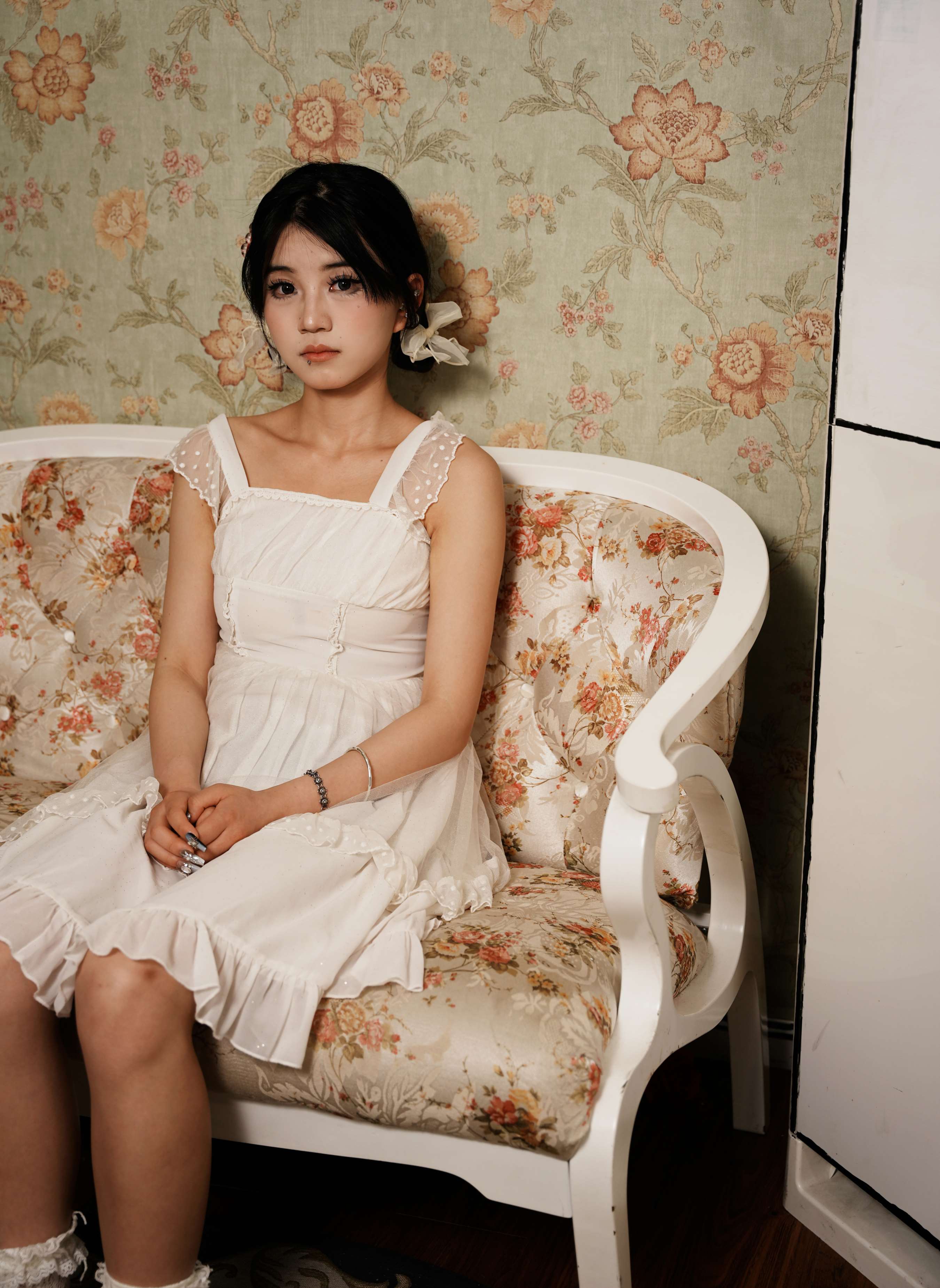 《薇薇-夏日初恋感小白裙》作品图