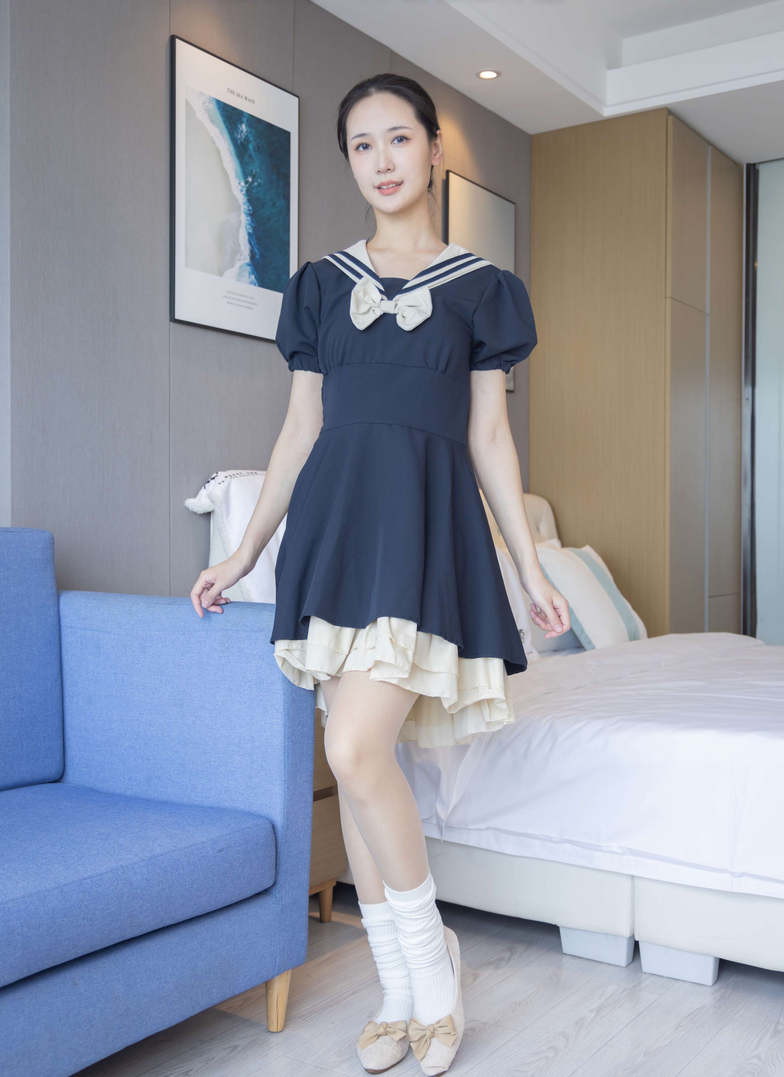 《小安平底鞋の白棉袜套肉丝》作品图