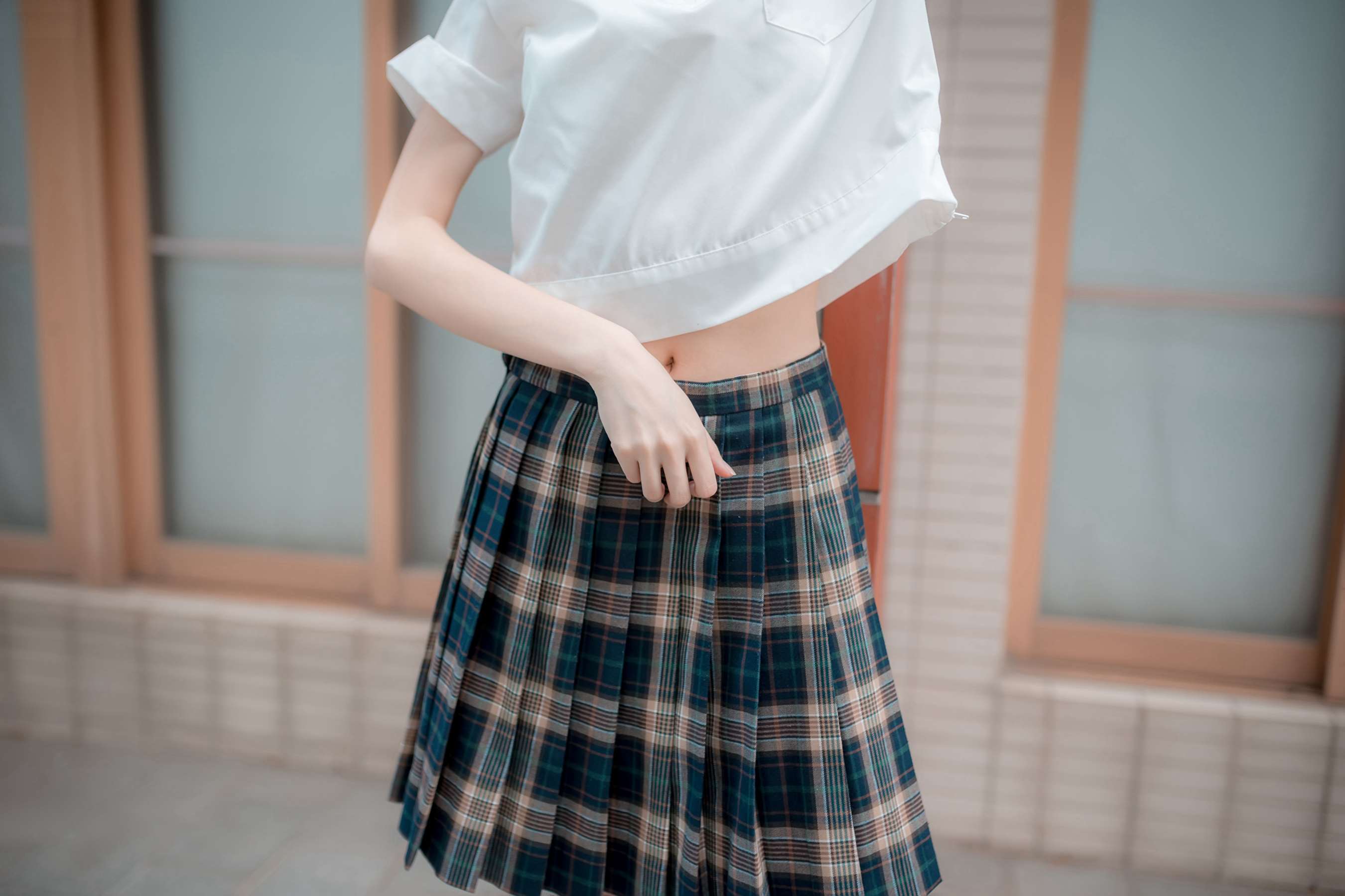 《JK制服皮鞋の黑棉袜脚》作品图