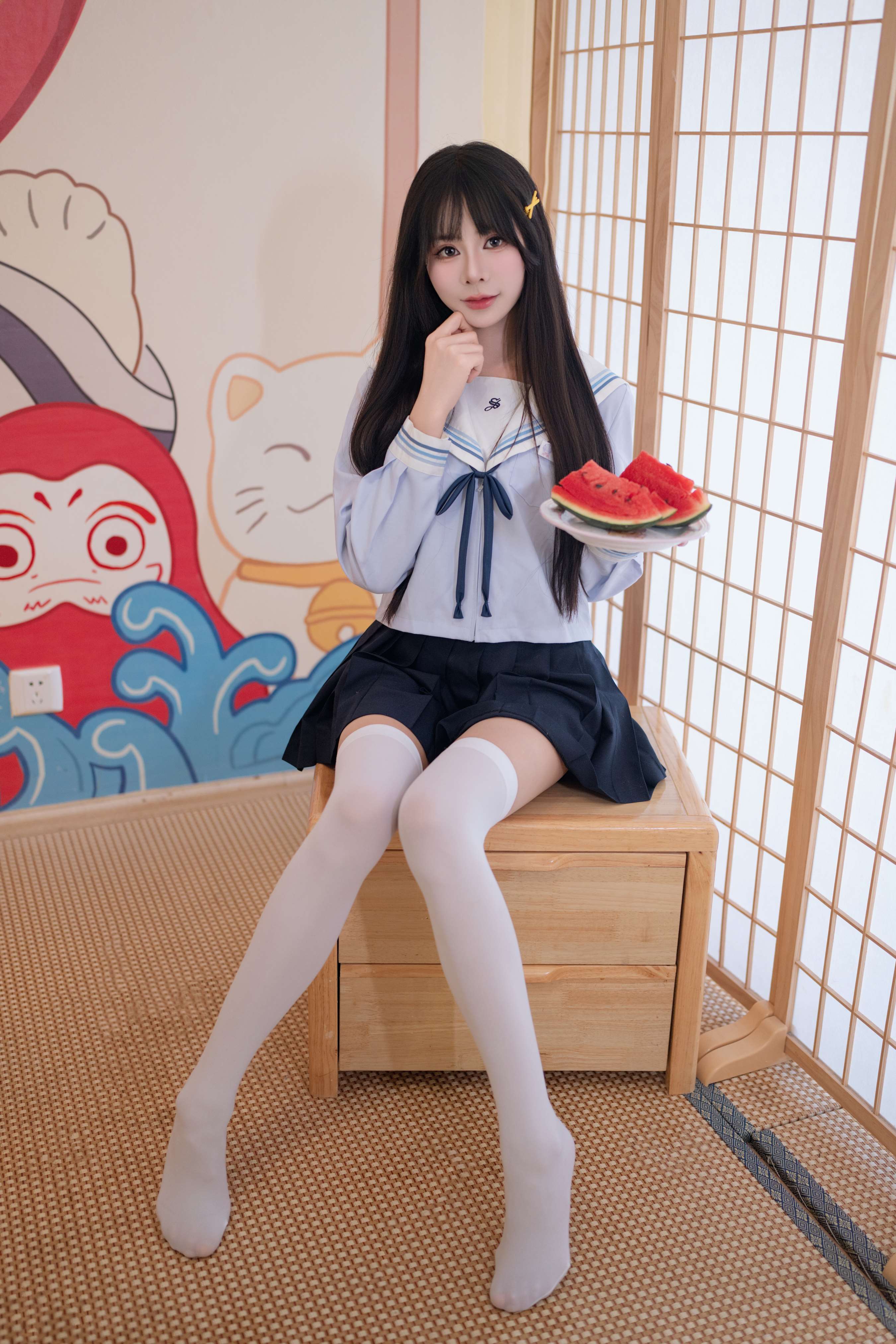 《夏日呓语 (白丝)》作品图